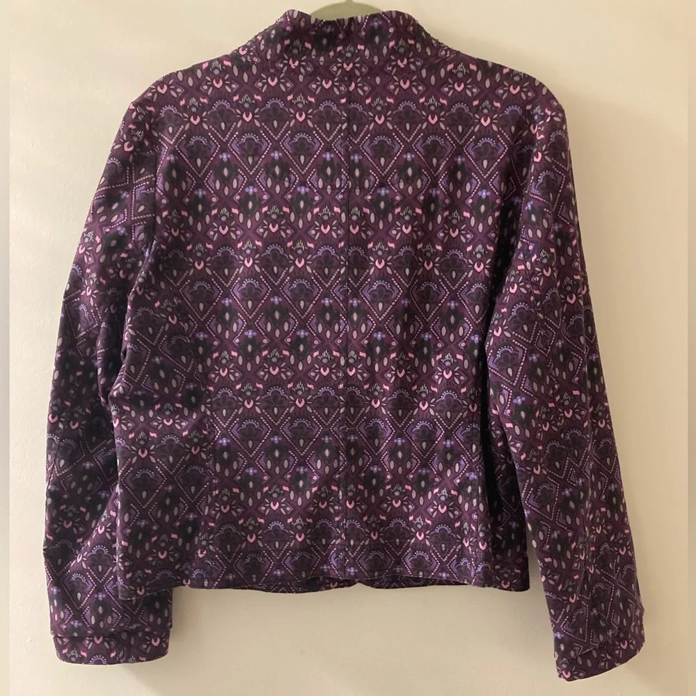 Charter Club Purple Paisley Jacket‎ size Large - Picture 2 of 6